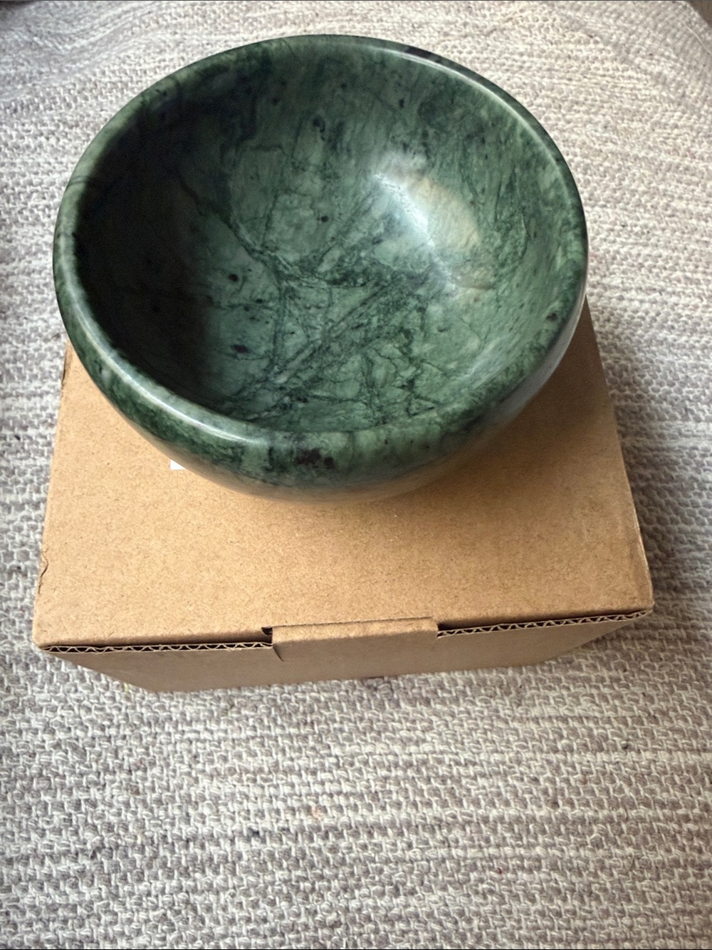 Polished Green Marble Decorative /Smudge Bowl 4 inch.